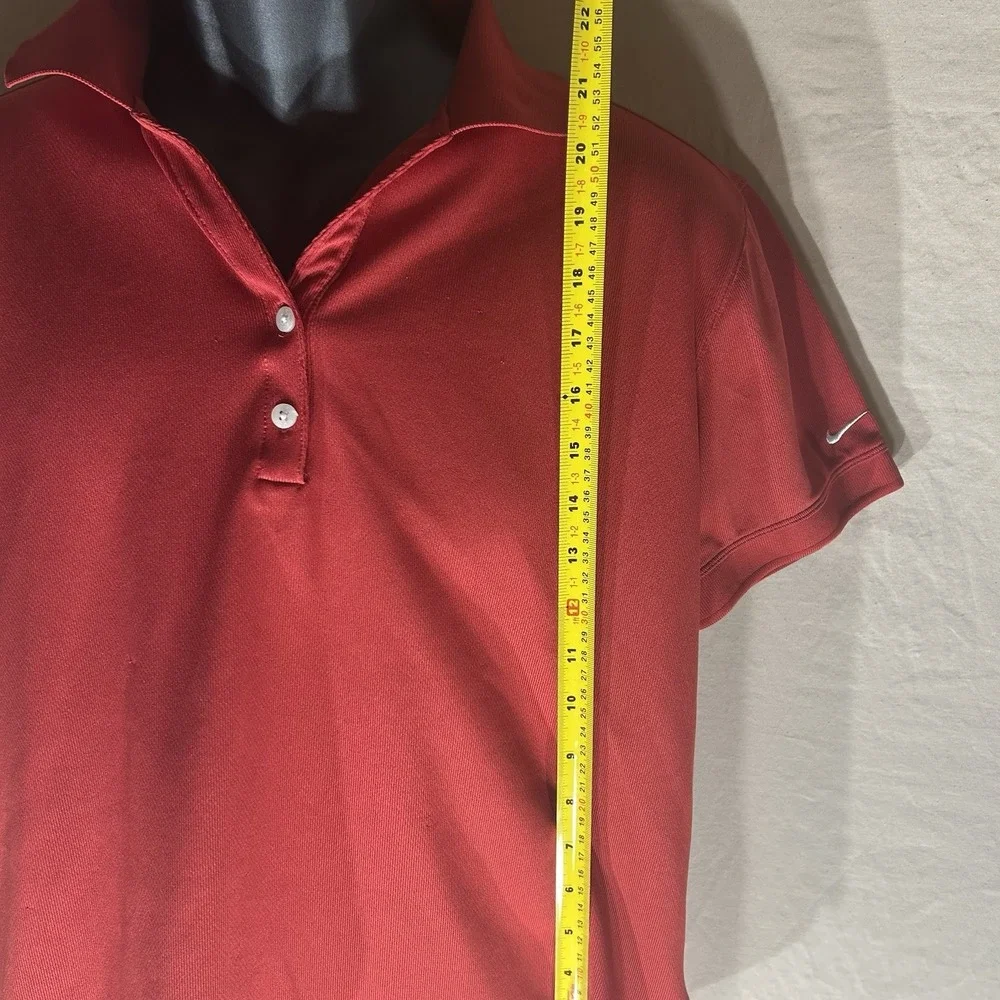 Nike Golf Polo Shirt Womens XL 16/18 Red FIT DRY Short Sleeve Athletic Top